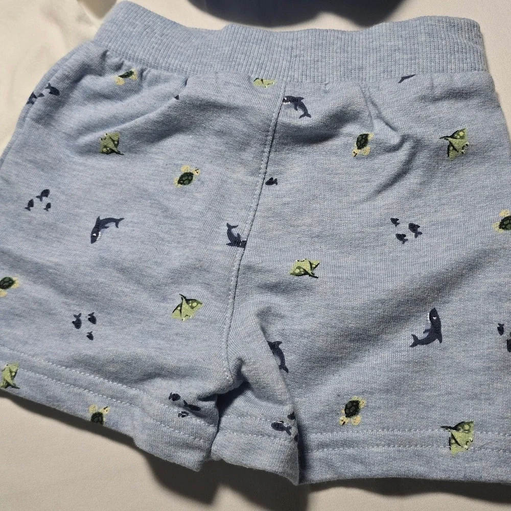 Tommy Bahama Baby Boy 0-3m Outfit Shark T-Shirt Blue Shorts Stingray Toy NWT
